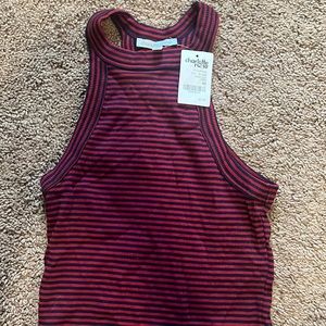 Red and blue crop tank ♥️